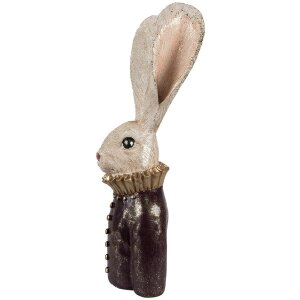 Clayre & Eef 6PR4089 Dekorativní králík bílé zlato 16x14x42 cm