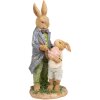 Clayre & Eef 6PR4094 Dekorativní králík hnědý modrý 9x9x21 cm