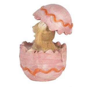 Clayre & Eef 6PR4107 Dekorace Zajíček ve vejci 6x6x8 cm růžová