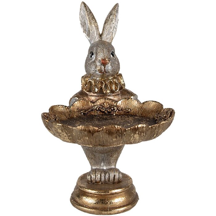 Clayre & Eef mísa s králíkem zlatá 11x9x15 cm