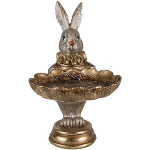 Clayre & Eef mísa s králíkem zlatá 11x9x15 cm