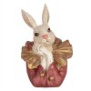 Clayre & Eef 6PR4115 Dekorativní králík béžovo-růžový 11x11x17 cm Polyresin