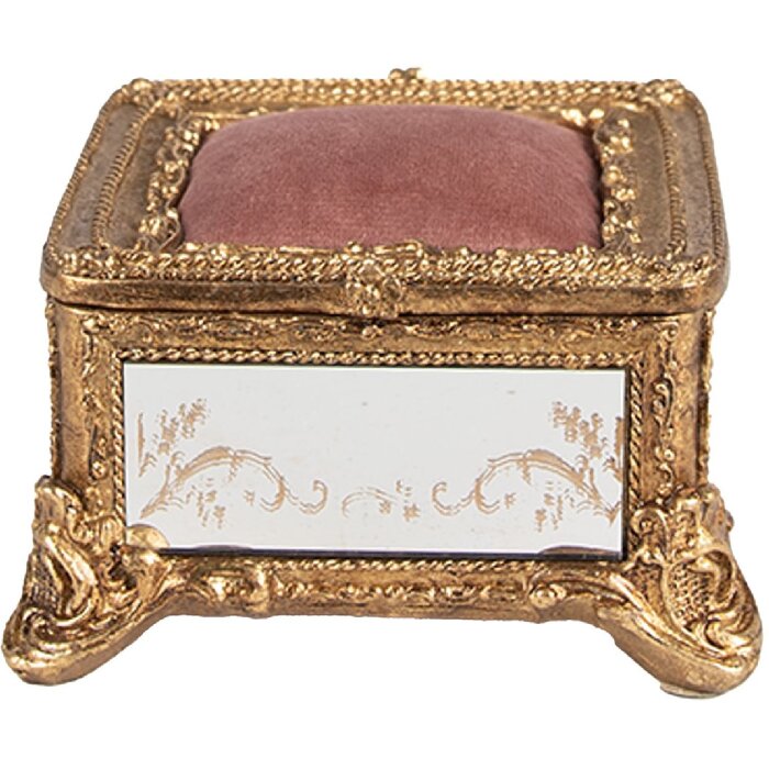 Clayre & Eef 6PR4132 Šperkovnice zlaté barvy 12x12x7 cm