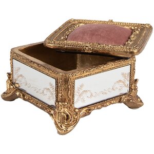 Clayre & Eef 6PR4132 Šperkovnice zlaté barvy 12x12x7 cm