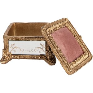 Clayre & Eef 6PR4132 Šperkovnice zlaté barvy 12x12x7 cm