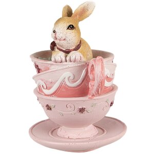 Clayre & Eef 6PR4985 Dekorativní hrnky na králíky 9x7x10 cm hnědorůžové