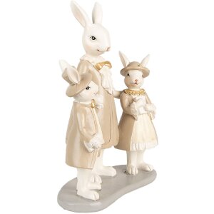 Clayre & Eef 6PR4994 Dekorativní králík bílá hnědá 16x8x21 cm