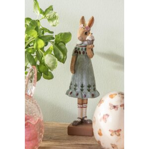 Clayre & Eef 6PR5002 Dekorativní králík hnědozelený 9x8x28cm