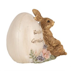 Clayre & Eef 6PR5006 Dekorativní králík s vajíčkem 12x7x9cm hnědý
