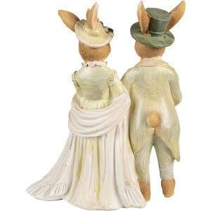 Clayre & Eef 6PR5019 Dekorační králík hnědý zelený 17x8x21 cm