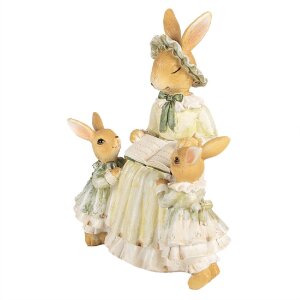 Clayre & Eef 6PR5022 Dekorativní zajíček 14x10x19 cm hnědá zelená