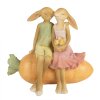 Clayre & Eef 6PR5024 Dekorace zajíček na mrkvi 17x10x15 cm hnědá