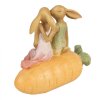 Clayre & Eef 6PR5024 Dekorace zajíček na mrkvi 17x10x15 cm hnědá