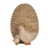Clayre & Eef 6PR5026 Dekorační kuře na vejci 9x8x10 cm hnědé bílé