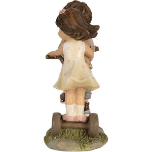Clayre & Eef 6PR5027 Dekorativní figurka Děti na kole Hnědá 10x6x14 cm