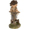 Clayre & Eef 6PR5027 Dekorativní figurka Děti na kole Hnědá 10x6x14 cm