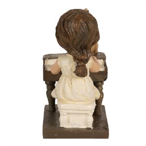 Clayre & Eef 6PR5029 Dekorativní figurka dítě s klavírem hnědá 10x6x10 cm
