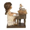 Clayre & Eef 6PR5029 Dekorativní figurka dítě s klavírem hnědá 10x6x10 cm