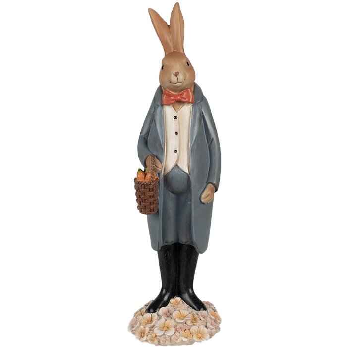 Clayre & Eef 6PR5037 Dekorativní králík hnědý šedý 10x9x34 cm venkovský styl