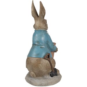Clayre & Eef Dekorační Králík Hnědý Modrý 26x21x46 cm