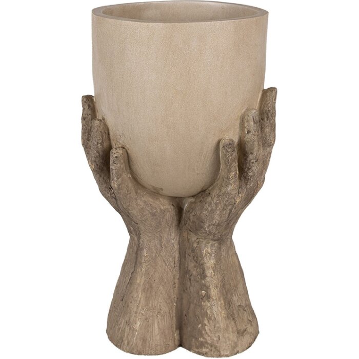 Clayre & Eef 6PR5061 Dekorace Květináč 22x19x37 cm béžový