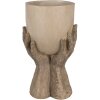 Clayre & Eef 6PR5061 Dekorace Květináč 22x19x37 cm béžový