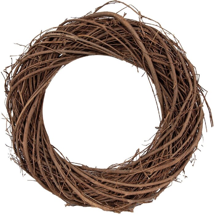 Clayre & Eef Dekorační věnec hnědý 25x5 cm