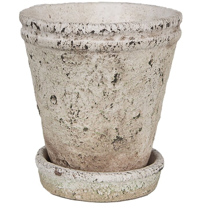 Clayre & Eef 6TE0503L Květináč béžový Ø 13x14 cm