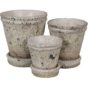 Clayre & Eef 6TE0503L Květináč béžový Ø 13x14 cm
