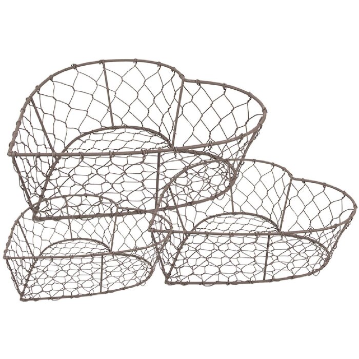 Clayre & Eef 6Y5483 Sada košíků 3 ks hnědá 25x23x11/22x20x10/19x18x8 cm