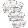 Clayre & Eef 6Y5483 Sada košíků 3 ks hnědá 25x23x11/22x20x10/19x18x8 cm