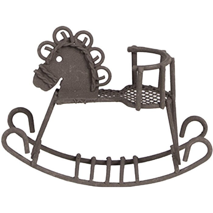 Clayre & Eef 6Y5523 Dekorace houpací kůň hnědý 9x3x6 cm