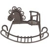 Clayre & Eef 6Y5523 Dekorace houpací kůň hnědý 9x3x6 cm