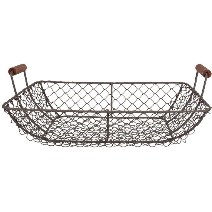 Clayre & Eef 6Y5526 Koš hnědý 32x26x8/12cm Stylový úložný prostor