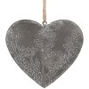 Clayre & Eef 6Y5572 Dekorační závěs Srdce Šedá 11x2x10 cm