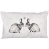 Clayre & Eef BSL36 Povlak na polštář bílý šedý 30x50 cm s motivem zajíčka Polyester