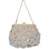 Juleeze JZWA0178G Clutch Butterfly Grey Gold 15x10cm