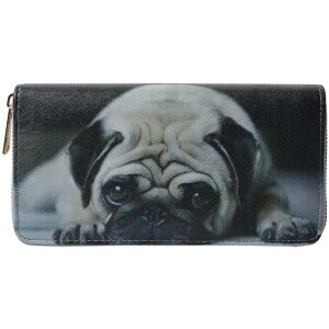Juleeze JZWA0199 Peněženka Pug Print Grey 19x10cm