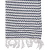 Clayre & Eef KT060.135 Kostkovaný béžovo-modrý cikcakový vzor 125x150 cm