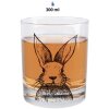 Clayre & Eef RAEGL0001 Sklenice s motivem zajíčka průhledná 300ml Ø 8x9cm