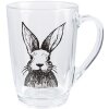 Clayre & Eef RAEGL0002 Sklenice na čaj Rabbit Transparent 300ml 11x8x11cm