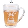 Clayre & Eef RAEGL0006 Sklenice na čaj Bunny 300ml Transparent 11x8cm