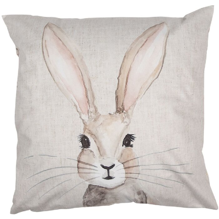 Clayre & Eef RUB22 Bunny Cushion Cover 45x45 Beige Dekorativní polštářek
