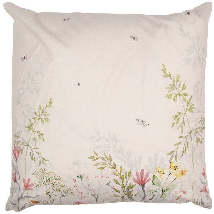 Clayre & Eef WFF22 Povlak na polštář Flora & Fauna 45x45 Béžově zelený