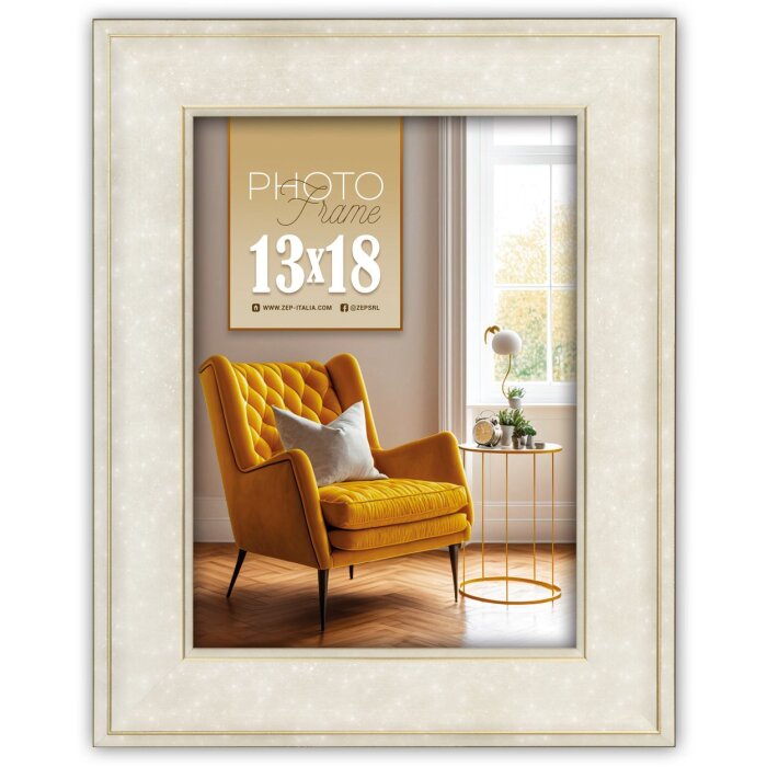 ZEP fotorámeček Venezia 13x18 cm bílý se zlatým okrajem