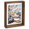 Dřevěný fotorámeček ZEP Vittel hnědý 13x18 cm floatové sklo