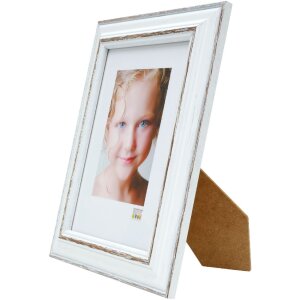 Deknudt S221H3 Rám obrazu Bílý hnědý akcent 29,7x42cm Dřevo