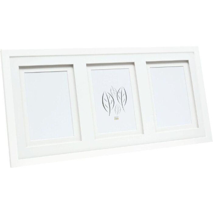 Deknudt S65KK1 obrazový rám bílý dvojitý pasparta 3x 10x15 cm