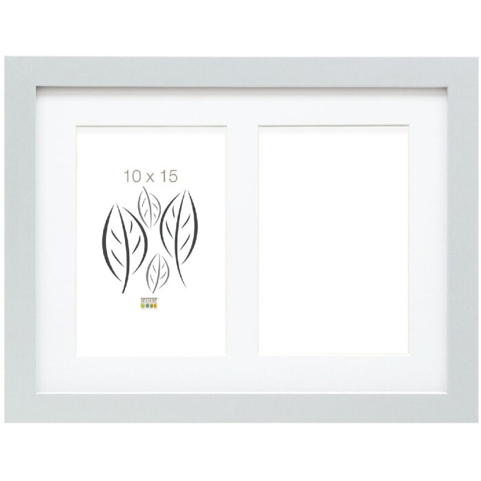 Deknudt S66KD1 rám stříbrné dřevo barva passe-partout 2 obrázky 10x15 cm