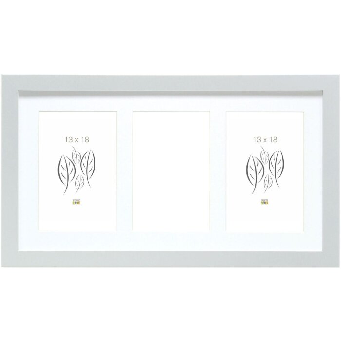 Deknudt S66KD1 fotorámeček stříbrný 3 fotografie passe-partout 13x18 cm